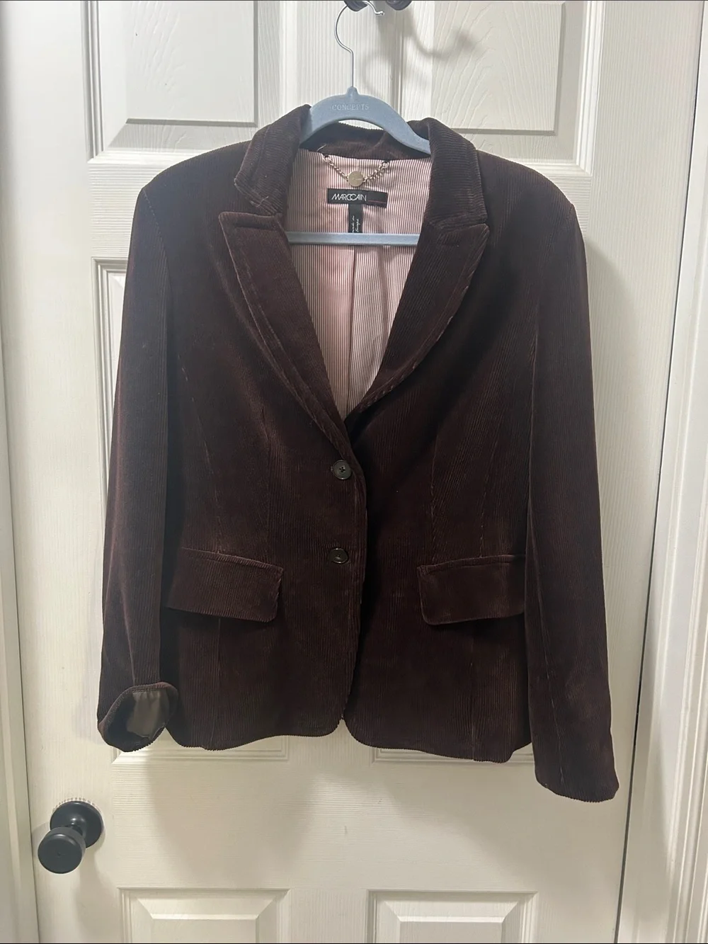 Marc Cain Chocolate Brown Corduroy Blazer Jacket - Size N4/ US 8-10 (Luxury) - Picture 1 of 9